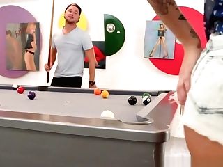 Brooke Plays Sexy Billiards With Vans Scrotum